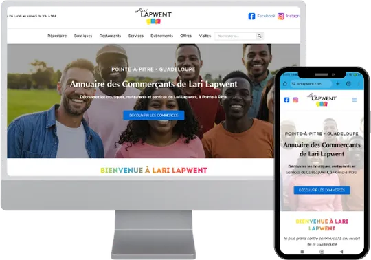 création site annuaire commerçants Lari Lapwent - digital agency karuweb